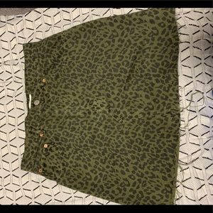 Zara denim leopard mini skirt